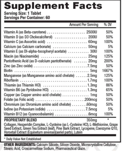 Top Secret Nutrition Hair Skin + Nails
